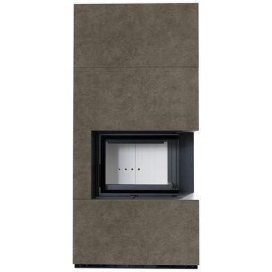 Камін Kratki FLOKI BOX правий 8 kW &Oslash; 160 в обудові з керамограніту FOKOS PIOMBO