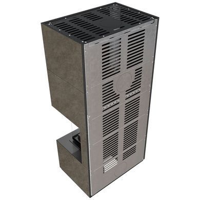Камін Kratki FLOKI BOX правий 8 kW &Oslash; 160 в обудові з керамограніту FOKOS PIOMBO