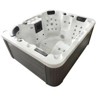 Гідромасажний басейн Aquajoy Como (190х160х82 см), Сріблясто-білий мармур