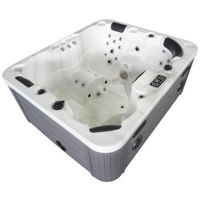 Гидромассажный бассейн Aquajoy Como (190х160х82 см), Серебристо-белый мрамор