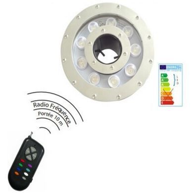 Прожектор LED Aquaviva 9 LED (20 Вт, 12 В) RGB для фонтану з внутрішнім отвором 35.5 мм