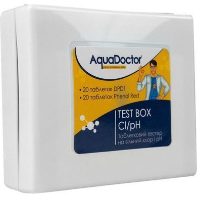 Тестер для бассейна AquaDoctor Box таблеточный Cl/pH, 20 тестов