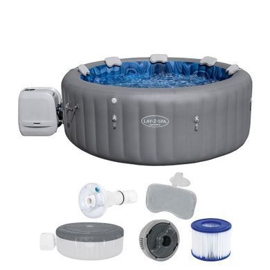 Надувний джакузі Bestway 6001T LAY-Z-SPA Santorini HydroJet Pro з програмним керуванням, на 7 осіб &Oslash; 216 x 80 см, графіт| , Bestway