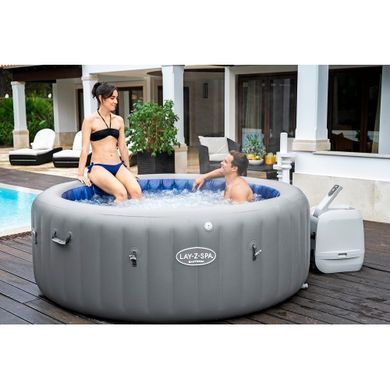 Надувний джакузі Bestway 6001T LAY-Z-SPA Santorini HydroJet Pro з програмним керуванням, на 7 осіб &Oslash; 216 x 80 см, графіт| , Bestway