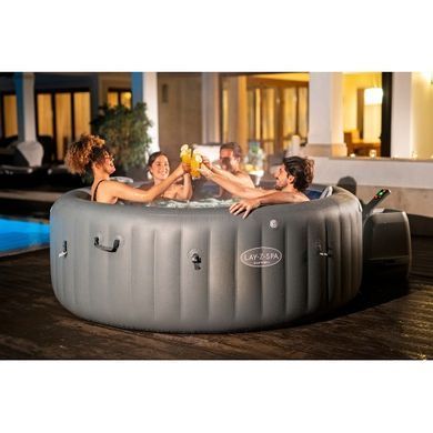 Надувний джакузі Bestway 6001T LAY-Z-SPA Santorini HydroJet Pro з програмним керуванням, на 7 осіб &Oslash; 216 x 80 см, графіт| , Bestway