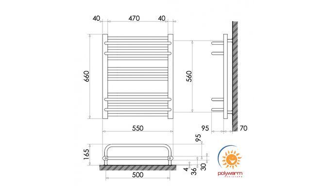 Радіатор опалення для ванної кімнати Polywarm WM13/55