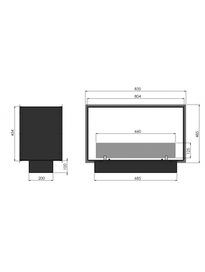 Біокамін Infire 2 SIDE 800 SLIM