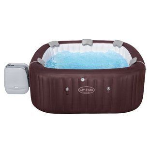 Надувной джакузи Bestway 6001U LAY-Z-SPA Maldives HydroJet Pro с приложением управления, на 7 человек 201 x 201 x 80 см, красное дерево | , Bestway
