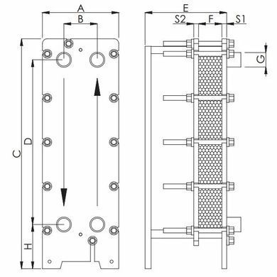 Теплообменник пластинчатый Techno System (672 кВт, 316L)