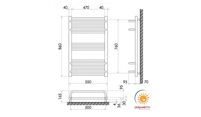 Радіатор опалення для ванної кімнати Polywarm WM15/55
