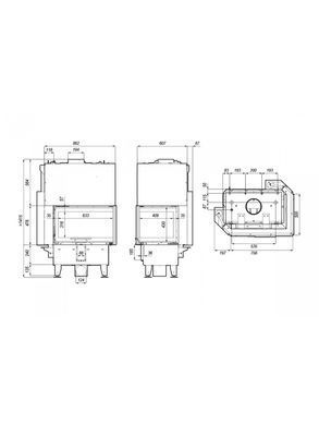 Камінна топка з водяним контуром Defro Home RIVA SM BL G SHORT