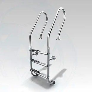 Лестница в бассейн De Lux (Mixta) Aldis, 3 ступеньки, AISI 304