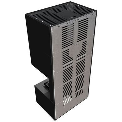 Камин Kratki FLOKI BOX правый 8 kW &Oslash; 160 в корпусе с керамогранита NERO ASSOLUTO