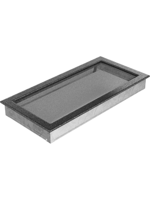 Вентиляционная решетка Kratki 22x45 см черно-серебряная
