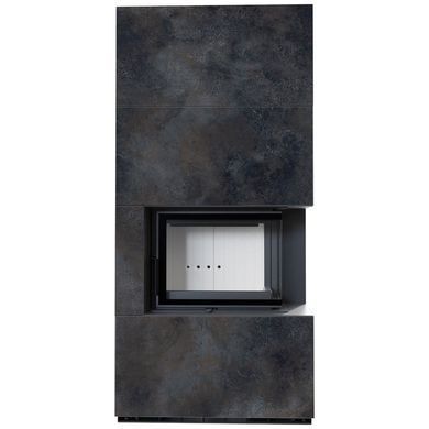 Камин Kratki FLOKI BOX правый 8 kW &Oslash; 160 в корпусе с керамогранита OSSIDO NERO