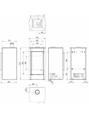 Сталева піч Defro Home HYDROFIRE Сірий