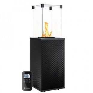 Газовий обігрівач Kratki PATIO MINI скло/чорний - пікований - пульт (8,2 кВт)