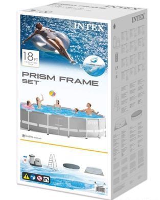 Басейн каркасний INTEX, 549X122СМ (ФІЛЬТР-НАСОС, СХОДИ, ТЕНТ)