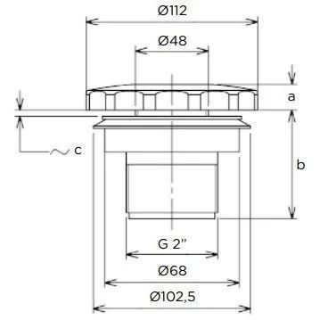 Форсунка стеновая Flexinox 87198042 (4.5 м3/ч) под лайнер, 2"