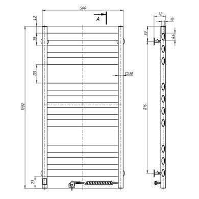 Полотенцесушитель NAVIN Ellipse 500х1000 Sensor правый