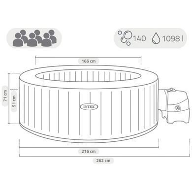 Надувной джакузи &ndash; СПА Intex 28428 216 х 71 см PureSpa Bubble Massage