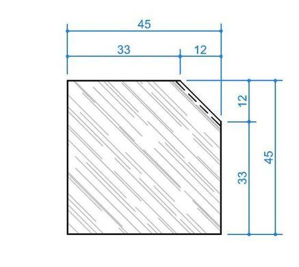 Камінь 33, кут внутрішній 45х45х3 гострий, NOVASCHISTE, тон Gris