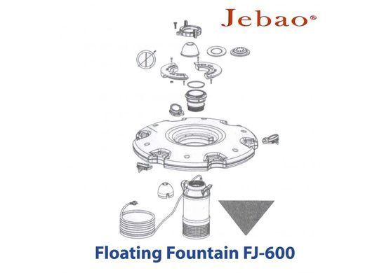 Плаваючий фонтан-аератор Jebao FJ-600 із насосом, із 3-ма точк. світильниками та контролером (шт.)