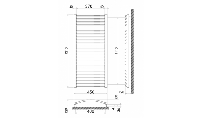 Радіатор опалення для ванної кімнати Polywarm WG21/45