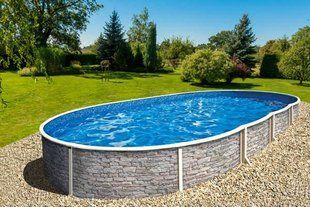 Бассейн каркасный 5,5х3,7х1,2м без фильтра, AZURO 404 DL STONE, с отверстиями 3EXB0352
