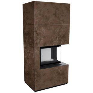 Камин Kratki FLOKI BOX правый 8 kW &Oslash; 160 в корпусе с керамогранита OXIDE MORO