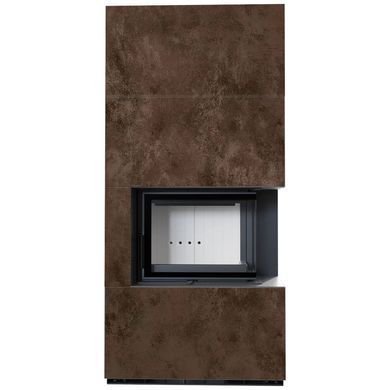 Камин Kratki FLOKI BOX правый 8 kW &Oslash; 160 в корпусе с керамогранита OXIDE MORO