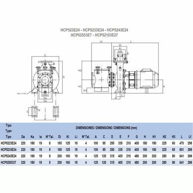 Насос Hayward HCP5233E24 (380 В, 28 м3/год, 3 HP)