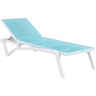 Шезлонг Aquajoy Pacific, белый с бирюзовым