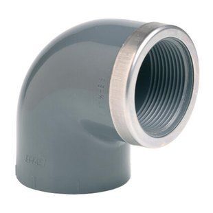 Угол ПВХ Effast RGRGOR063G 90&deg; c металлическим кольцом, d63x2"