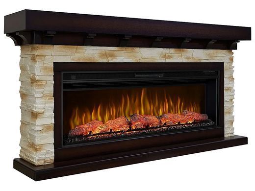 Камінокомплект ArtiFlame Ludwig AF50 махагон коричневий антик з обігрівом і звуком горіння вогню