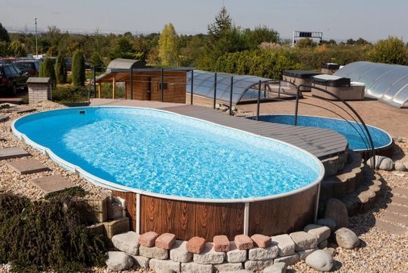 Басейн каркасний 7.3х3.7х1.2м без фільтру та лайнеру, AZURO 405 DL WOOD, з отворами 3EXB0353