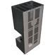 Камін Kratki FLOKI BOX правий 8 kW &Oslash; 160 в обудові з керамограніту OXIDE NERO