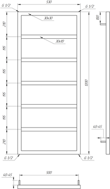 Электрический полотенцесушитель Dual 80x53 см