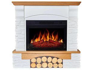 Электрокамин ArtiFlame Roxwell AF23S &ndash; дуб, свободностоящий, с обрамлением из МДФ, реалистичным эффектом пламени, LED-подсветкой и обогревом