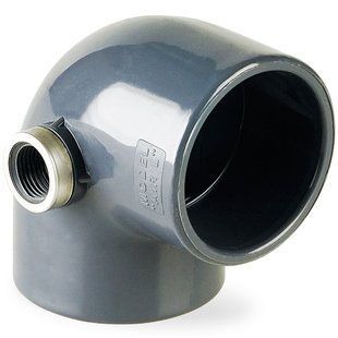 Коліно Hidroten 63х90 з врізкою 1/2 РВ в бік