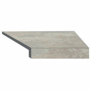Угловой Г-образный элемент бортовой плитки Aquaviva Loft Sand, 600x345x50(20) мм (правый/45&deg;)