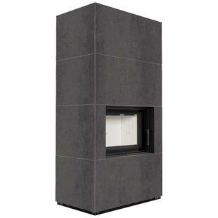 Камин Kratki FLOKI BOX 8 kW &Oslash; 160 в корпусе с керамогранита ATURALI PIETRA DI SAVOIA ANTRANCITE BOCCIARDATA