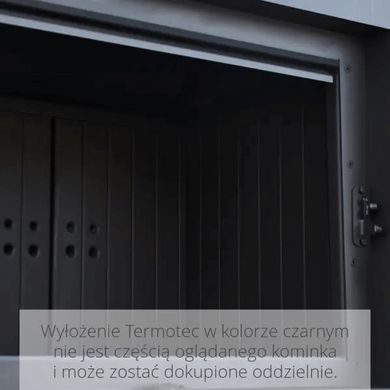 Камін Kratki FLOKI BOX правий 8 kW &Oslash; 160 в обудові модульній ZIMBABWE NERO