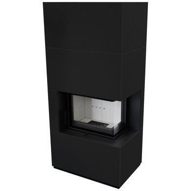 Камін Kratki FLOKI BOX правий 8 kW &Oslash; 160 в обудові модульній ZIMBABWE NERO