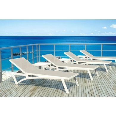 Шезлонг Aquajoy Pacific, белый с серо-коричневым
