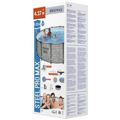 Каркасний басейн Bestway 5619D (427х122 см) з картриджним фільтром, драбиною та захисним тентом