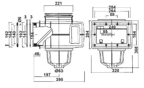 Скиммер MTS V20, 200x150 мм, под бетон
