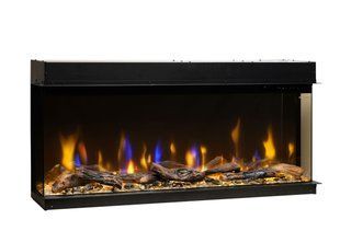 Электрокамин трехсторонний Dimplex Ignite Bold 50 (BXLF50) с обогревом, дровами и кристаллами стекла