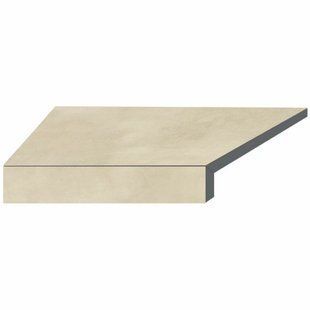 Угловой Г-образный элемент бортовой плитки Aquaviva Patio Beige, 600x345x50(20) мм (левый/45&deg;)
