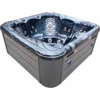 Гидромассажный бассейн Aquajoy Ibiza (200х200х89 см), темный опал, с динамиками и LED-подсветкой